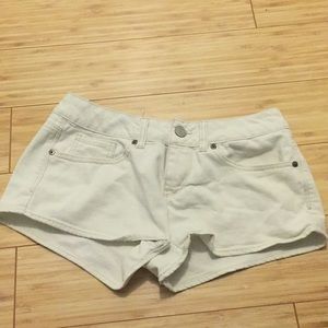 White jean shorts